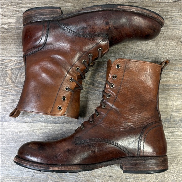 Frye Distressed Leather Lace-Up Boots (Men’s 11.5 D) - Picture 4 of 11